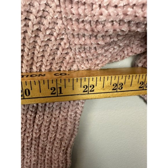 Sweaters for Women V Neck Long Sleeve Pullover Knit Top Pink Chunky Knit - Picture 7 of 11